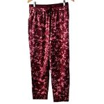 Cuddl Duds Women's Slim Fit Joggers - Medium - Red Floral Print Lounge Pants Photo 1