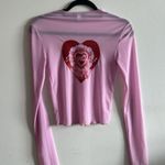 Urban Outfitters  Pink Crop Graphic Blouse Photo 1