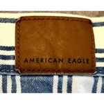 American Eagle Mom Style High Rise Blue/White Indigo Stripe 5 Pocket Jeans Sz 8 Photo 3