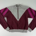 Urban Outfitters Gray and Maroon Quarter-Zip Jacket Photo 1