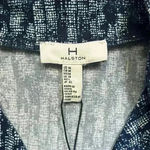 H by Halston NEW H Halston Blue Print Long Sleeve Faux Wrap Midi Dress Size M Career Work Photo 2