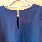Charles Henry  | Navy Blue Flutter Sleeve Ruffle Hem Shift Dress Sz L Photo 4