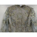 Mac Duggal  11165 Blue Queen Anne Lace Long Sleeve V-Neck Trumpet Gown Sz 6 NEW Photo 4