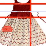 VINTAGE 1960'S KIM KORY ORIGINALS RED & CREAM ZIG ZAG PATTERN SHEATH DRESS (S) Photo 10