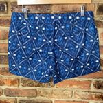 J.Crew  Blue Ikat Tapestry Woven Flat Front Chino Side-Zip Shorts Women's Size 4 Photo 2
