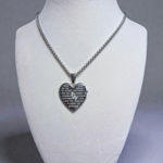 None Stainless Steel Lord’s Prayer/Serenity Prayer Heart Necklace New Photo 0