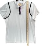 Sport Haley Golf Shirt Womens L White Black Snap Button Tennis Performance Top Size L Photo 6