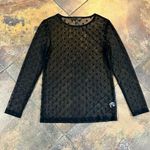 Liv By Habitat Clothes Mesh Sheer Long Sleeve Polka Dot Top Small Black Photo 3
