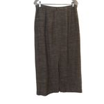 Eileen Fisher  Long Skirt Linen Blend Basketweave Brown Tweed Size Medium Photo 1
