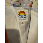 C&C California  Women Striped Hoodie Pullover Long Sleeve V Neck Pocket M Hippie Photo 8