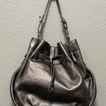 Cole Haan Y2K Vintage  Metallic Silver Leather Bucket Bag Photo 0