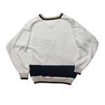 Vintage Quantum Sportswear Medium Tennis Sweater V Neck White Black Gold Knit Photo 6