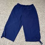 Massini Women's M Blue Cropped Elastic Waist Pants Casual Photo 0