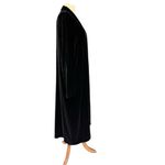Easy Spirit Vintage Black Velvet Duster Topper Coat (Fits M) Long Black Open Front Duster Photo 2