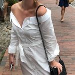 Missguided White Poplin Belted Bardot Shirt Dress Photo 1