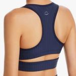 Beyond Yoga Like New  Work It Over Long Line Sports Bra Navy Stripe XL Retail $70 Photo 5