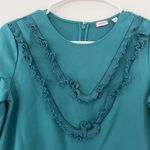 Aritzia Sunday Best Eliza Pointe Hunter Green Long Sleeve Ruffle Dress Size Photo 2