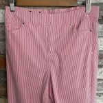 Mario Serrani  Italy Pink and White Striped Skinny Pants Size M Photo 1