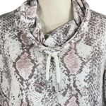 Calvin Klein  Medium Sweatshirt Snake Print Cowl Neck Stretch Long Sleeves Slits Photo 1