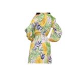 HYFVE Pink Green Tropical Long Sleeve Attached Romper Maxi Dress Size S Photo 1