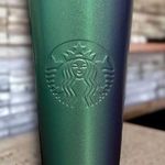 Starbucks  NEW Stainless Steel Green & Blue Ombré 24 oz Tumbler with Straw Photo 0