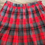 Vintage Canadian made pure virgin wool pleated Plaid Red and Black Skirt Size 10 Photo 2