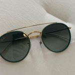 Round Double Bridge Raybans Gold Photo 2