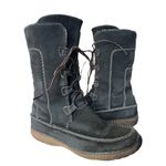 Timberland Fauna Tall Suede moccasin lace up Boots Black size 7.5 Photo 2