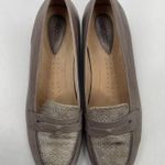 Ecco Shoes Size 41 / 10-10.5 Penny Loafer Snakeskin Taupe Heeled Wedge Comfort Photo 1