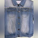 The Style Between Us Denim Fringe Rhinestone Fringe Jean Jacket Size Medium Photo 4