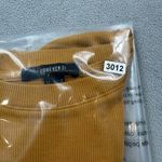 Forever 21  Top Women's M Mustard Yellow Ribbed Lettuce Trim Cropped T-Shirt Photo 5