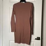 TWINTH 3/4 Zip Long Sleeve Midi Dress Brown Size M Photo 3