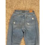 American Eagle Mom Jean Comfort Stretch Waistband Rip Knees Denim High Rise 0 Photo 11