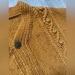 VINTAGE Cardigan Sweater Womens XL Cable Knit Button Front Granny Cottage Grunge Gold Photo 10