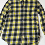 Vans Women's Plaid Flannel Shirt Long Sleeve Button Up Yellow Black LG Photo 0