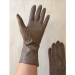 Vintage VTG Lord & Taylor Brown Taupe Silk Lined Leather Gloves Womens 7.5 Photo 10