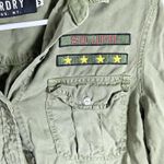 Superdry  Army Shirt Women’s Green Military Patch Logo Button Up Cotton Jacket Photo 4