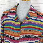 Chico's Chico’s Design Vintage Rainbow Striped Serape Jacket Large Multicolor Western Photo 4