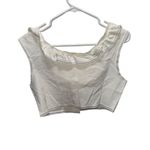 Handmade White Cotton Lace trimmed Camisole Peasant Medium Button-up Crop Top Photo 1