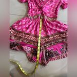 Francesca’s Mi Ami Bri Floral pink Romper bell sleeve short jumpsuit summer S Photo 7