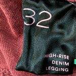 Anthropologie // PILCRO Red Flocked High-Rise Skinny Denim Legging 32 Photo 11