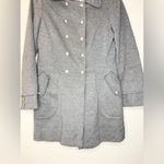 Trina Turk Button Up Pea Coat Gray Size 4 Photo 4