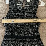 Anthropologie Postage Stamp Ruffle Dress Black Floral Ruched Ribbon Waist Size S Photo 6