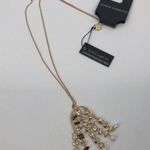 Vince Camuto  Chandelier Pendant Necklace Fresh Water Pearl Gold Tone 17” Long Photo 0
