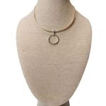 Brighton  Gold Silver Rhinestones Engraved Scroll Slide Pendant Choker Necklace Photo 0