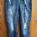 Indigo Rein  High Rise * Crop * Raw Hem * distressed jeans Sz 1 NWT ￼ Photo 0