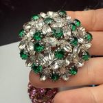 Colorful Rhinestone Brooch Pin Lot Of 3 Vintage Photo 1