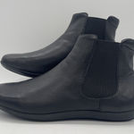 Johnston & Murphy  Womens 8 Booties Black Leather Flat Sole Slip On Soft Chelsea Photo 0