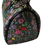 Dooney & Bourke  Black Floral Women's Boston Bag with Rainbow Zipper EUC Photo 4