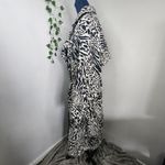 Sergio Hudson Black White Animal Print Strong Shoulder Trench Coat Jacket 3X Photo 4